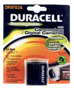 DURACELL DR9702A Panasonic VW-VBG130 Kamera Pili